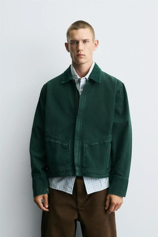 Укороченная джинсовая куртка- Заказать в России