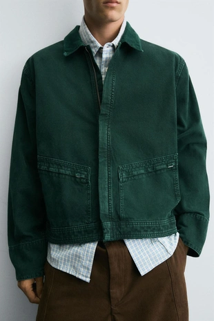 Укороченная джинсовая куртка- Заказать в России