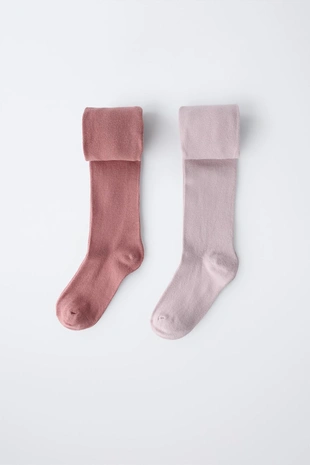 Набор из двух однотонных колготок- Заказать в России