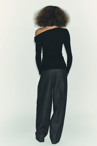 Мягкая асимметричная футболка- Заказать в России