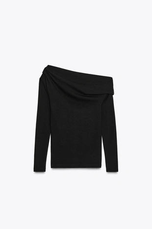 Мягкая асимметричная футболка- Заказать в России