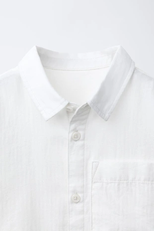 White | 8574/504/250 - Zara Однотонная рубашка с карманом
