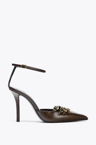 Туфли на каблуке с пряжками- Заказать в России