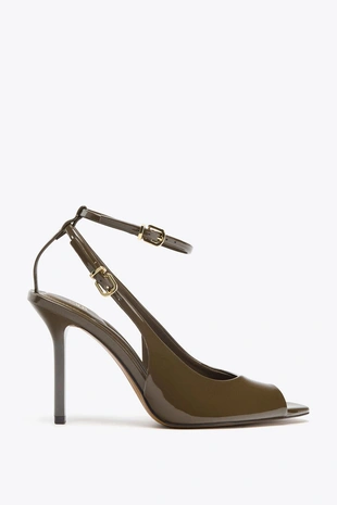 Туфли-мюли с открытым носком на каблуке- Заказать в России