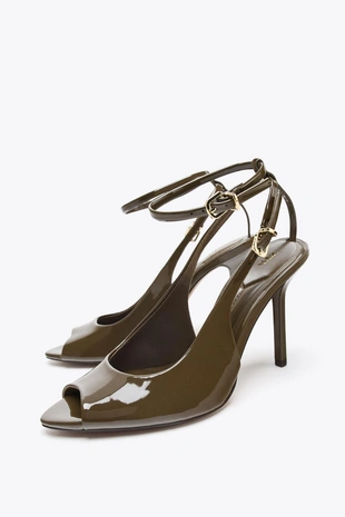 Туфли-мюли с открытым носком на каблуке- Заказать в России