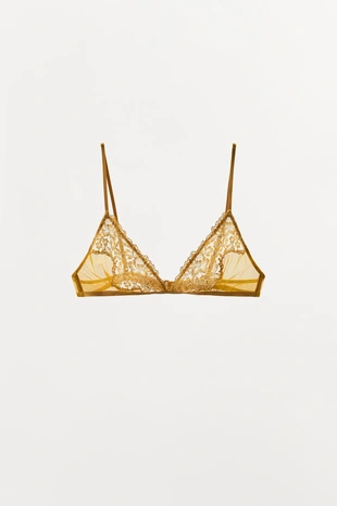 Бралетт из сетчатой ткани с треугольными чашками и кружевом- Заказать в России