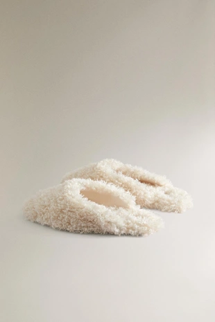 Туфли-сабо из искусственного меха- Заказать в России