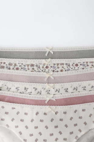 6–14 лет/ набор из шести трусов с цветочным принтом- Заказать в России