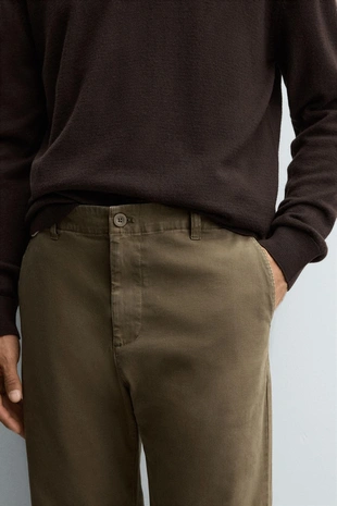 Брюки STRAIGHT FIT из твила- Заказать в России