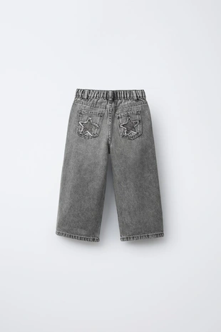 Джинсы WIDE LEG со звездами