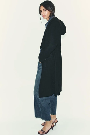 Мягкое пальто с капюшоном - Заказать в России