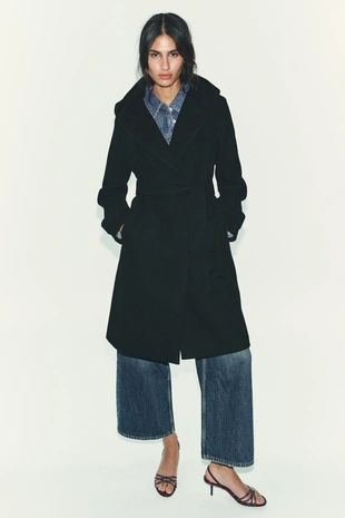 Мягкое пальто с капюшоном- Заказать в России