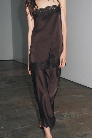 Атласная юбка с кружевом — ZW COLLECTION- Заказать в России