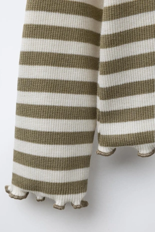 Лонгслив в полоску с блестящим принтом и вышивкой- Заказать в России