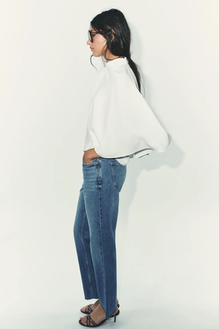 Купить Zara Топ из крепа с асимметричной накидкой