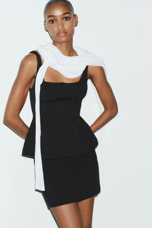 Топ с баской и молнией- Заказать в России