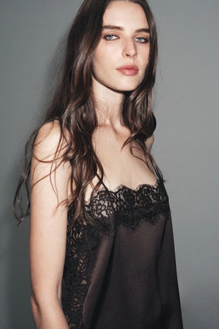 Атласный кружевной топ — ZW COLLECTION- Заказать в России