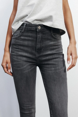 Anthracite grey | 4060/051/807 - Zara Моделирующие джинсы TRF с высокой посадкой