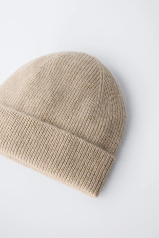 Купить Zara Шапка в рубчик из 100% кашемира