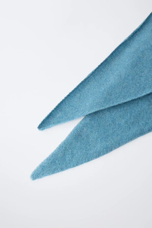 Blue marl | 5059/546/418 - Zara Треугольный шарф из 100% кашемира