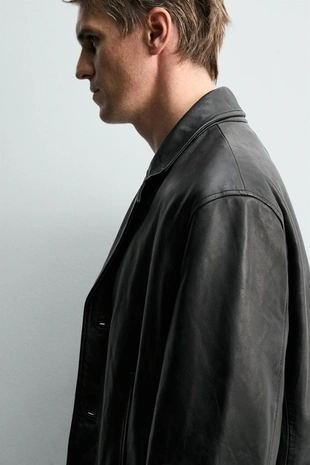 Кожаный блейзер- Заказать в России