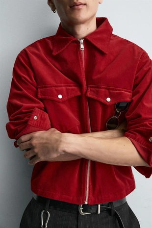 Куртка-рубашка BOXY FIT из вельвета- Заказать в России