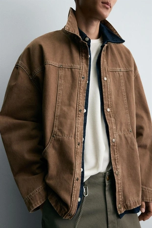 Куртка-рубашка из стираной ткани- Заказать в России