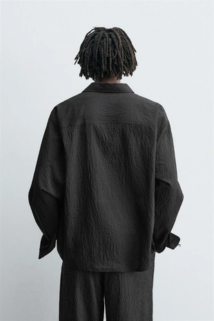 Black | 6861/364/800 - Zara Рубашка струящегося покроя в полоску