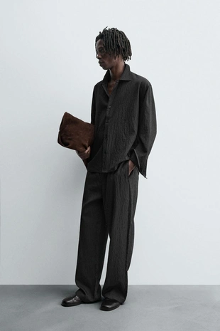 Рубашка струящегося покроя в полоску- Заказать в России