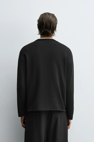 Трикотажный свитер с рельефной текстурой и отделкой- Заказать в России