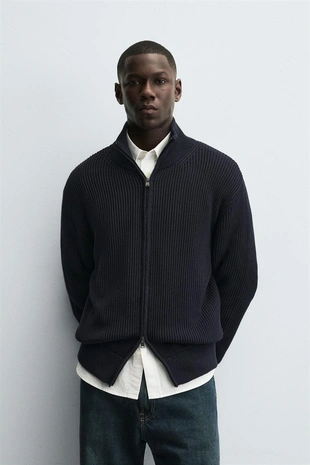 Купить Zara Кардиган платочной вязки на молнии