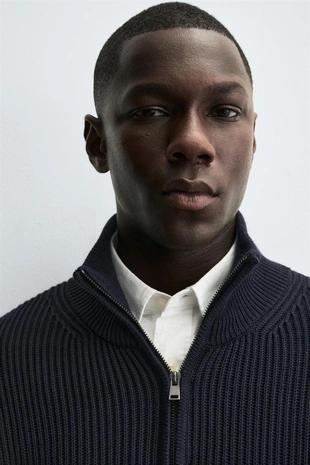 Кардиган платочной вязки на молнии- Заказать в России