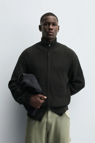 Купить Zara Кардиган платочной вязки на молнии