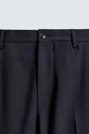 Navy blue | 5747/545/401 - Zara Костюмные брюки с шерстью