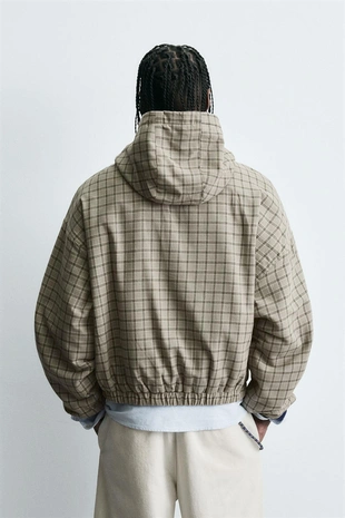 Куртка свободного кроя в клетку- Заказать в России