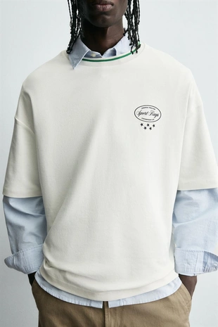 Футболка с контрастным принтом- Заказать в России