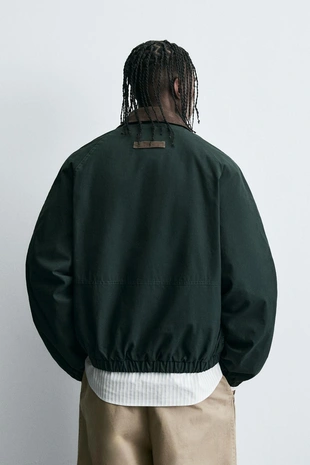 Green | 3918/471/500 - Zara Куртка с контрастным воротником и вышивкой