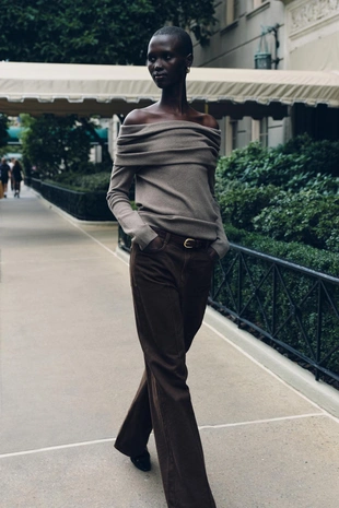 Трикотажный топ без бретелей со сборками- Заказать в России