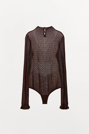 Комбинированное боди из трикотажа- Заказать в России