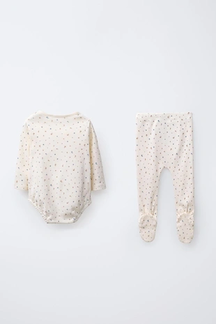 Купить Zara Комплект из боди и леггинсов с цветочным принтом