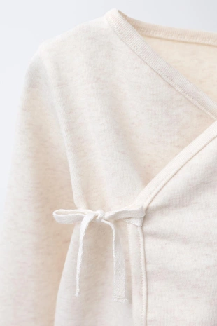 Beige marl | 4174/665/720 - Zara Комплект для новорожденного и сумочка