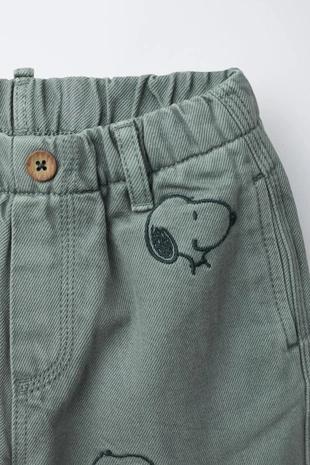 Blue | 4441/587/400 - Zara Брюки из саржи BAGGY SNOOPY PEANUTS™