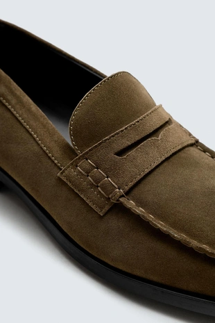 Кожаные лоферы с планкой- Заказать в России