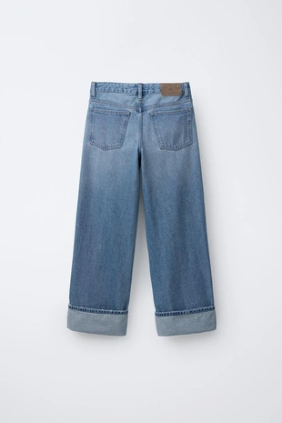 Купить Zara Джинсы WIDE LEG с отворотами