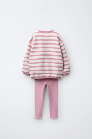 Купить Zara Комплект: толстовка в полоску и леггинсы в рубчик SOFT