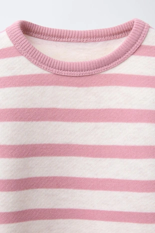 Pink marl | 4012/700/625 - Zara Комплект: толстовка в полоску и леггинсы в рубчик SOFT