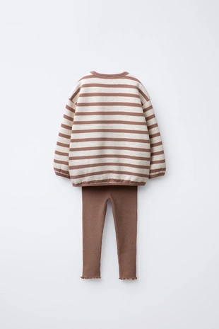 Купить Zara Комплект: толстовка в полоску и леггинсы в рубчик SOFT