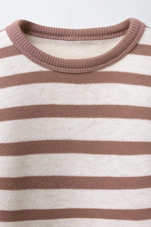 Brown marl | 4012/700/724 - Zara Комплект: толстовка в полоску и леггинсы в рубчик SOFT