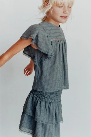 Юбка-шорты с оборками и кружевными вставками- Заказать в России