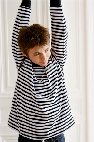 Лонгслив в полоску из плотной ткани- Заказать в России